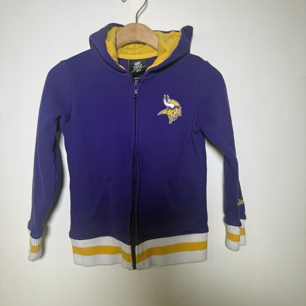 Nike Apparel Minnesota Vikings NFL Team Hooded Jacket Girls 6/6X